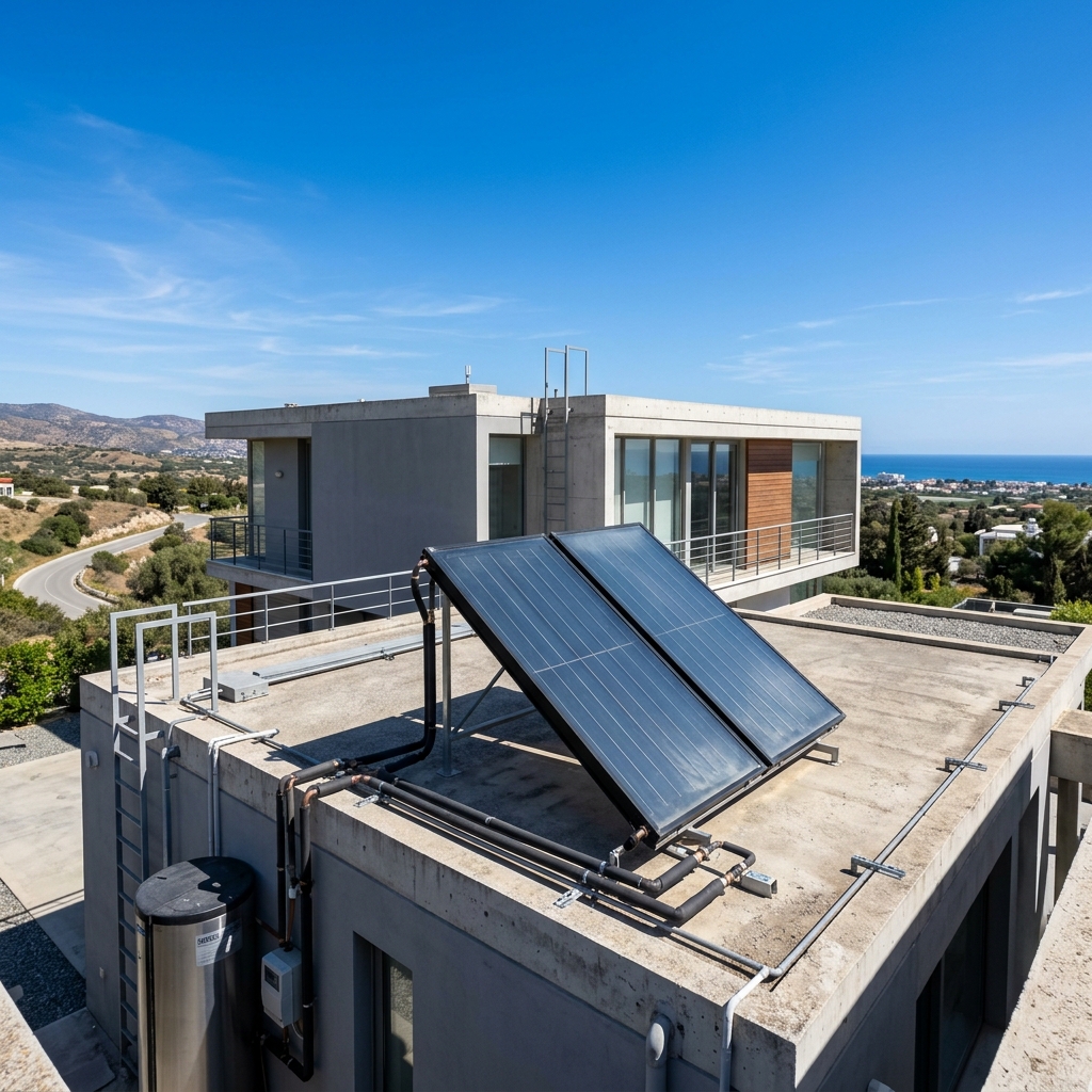 Energy-efficient solar water heating panel install